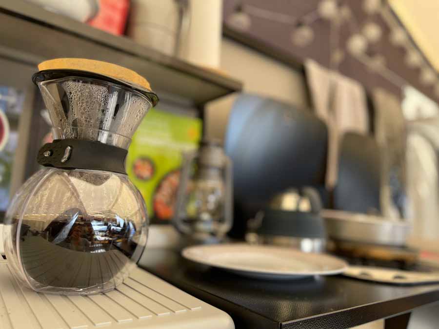 vi har testet en ny kaffekolbe fra Bodum der er super egnet til campingture
