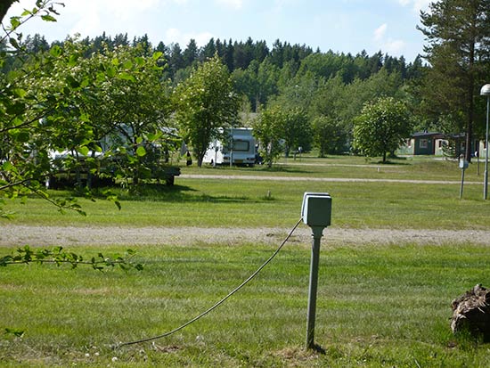 Vores Silver 380 placeret på campingpladsen ved Umeå