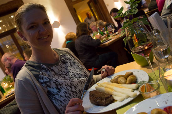 Maden var rigtig god på den restaurant hvor vi spiste