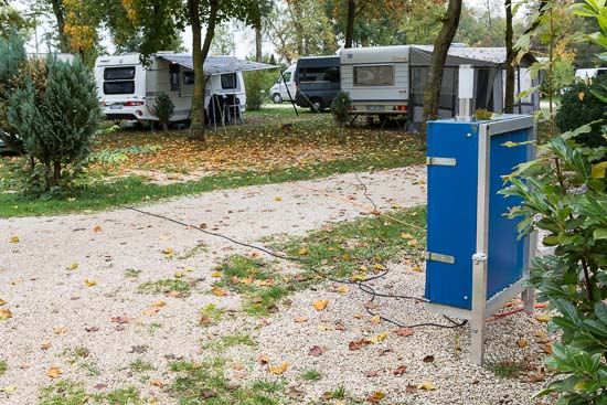 Det var heldigt at vi havde et langt strømkabel med, for der var lidt langt til strømstanderen