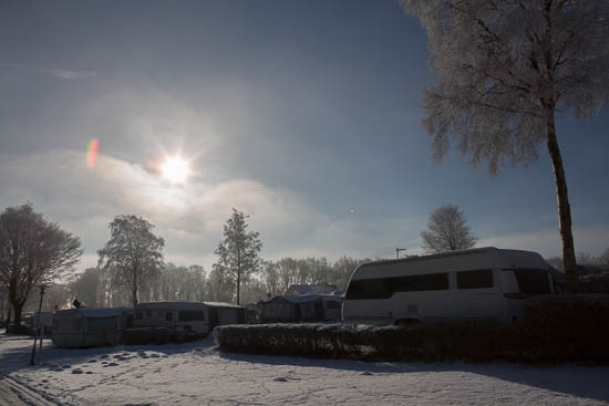 Vi havde det dejligste vintervejr mens vi var på Frigård camping.