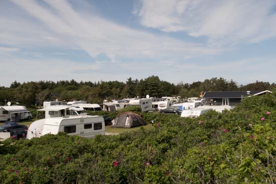 Udsigt ud over campingpladsen