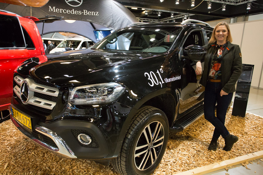 Mercedes udstillede også på FRI 2018. De havde bl.a. denne nye pickup med. Trækkræften er på 3500 kg, så den kan trække selv de helt store campingvogne.