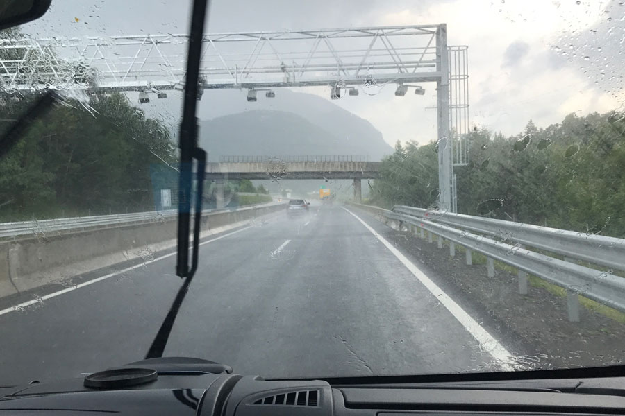Det var stort set sådan et vejr vi havde hele vejen derned
