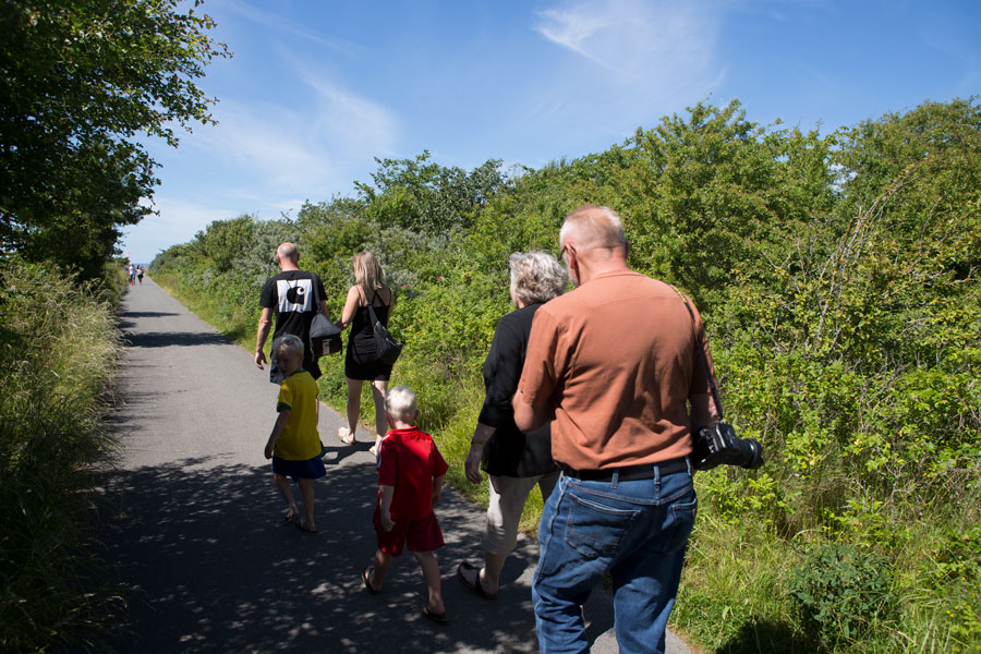 Stisystemet fører fra campingpladsen og ned til byen