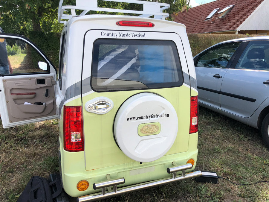 Sejt med holderen til reservehjulet på bagdøren