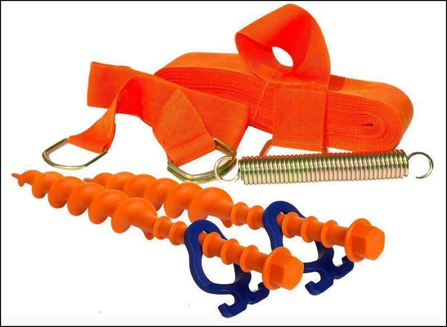 Denne stormsikring fra Peggy Peg holder forteltet godt nede i blæsevejr
