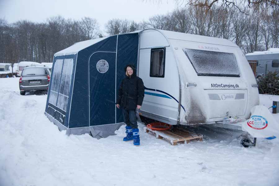 Sådan så det ud da vi var på vintercamping på Frigård Camping i 2010